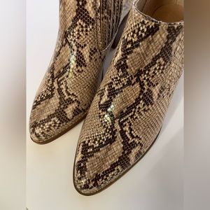Anthropologie snakeskin ankle boots